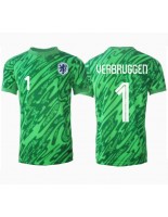 Nederland Bart Verbruggen #1 Keeper Hjemmedrakt EM 2024 Korte ermer